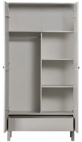 Светлосив гардероб от борова дървесина 100x195 cm Madu - WOOOD