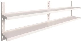 3055901 vidaXL Стенни рафтове на 2 нива, 2 бр, неръждаема стомана, 300x30 см