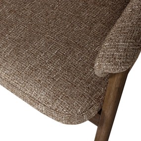 Кафяв тапициран трапезен стол с подлакътници Tunar – WOOOD