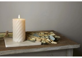 Бежова LED свещ от восък, височина 15 см Flamme Swirl - Star Trading