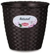 Stefanplast - Кръгла кашпа Natural Line 24 см - мока
