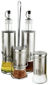 Top - Стъклен оливерник 4-ка с хромирана повърхност (80898S/S)