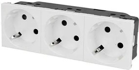 Legrand Контакт шуко ТРОЕН 45° 16А 6 мод. цвят бял Mosaic  - 278253L