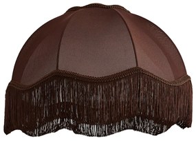 Кафяв текстилен абажур с бял интериор 45/15/21.5 - Heritage