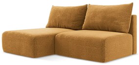 Оранжев разтегателен ъглов диван с място за съхранение (ляв ъгъл) Kalena – Makamii