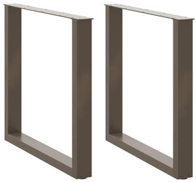 4013191 vidaXL Крака за трапезна маса, U-образни, 2 бр., естествена стомана, 80 x (72-73) см, стомана