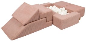 Розово велурено игрище от пяна 100x35x40 cm Montessori – Meowbaby