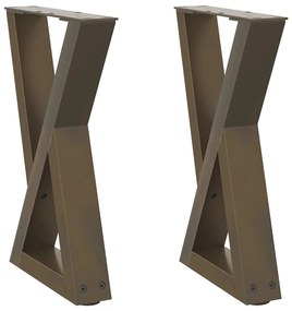 4012699 vidaXL Крака за масичка за кафе, 2 бр., естествена стомана, 28 x (42-43,3) см, стомана