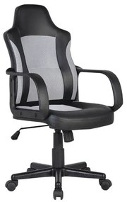 Геймърски стол ΕΟ298.2 сив цвят с мрежа