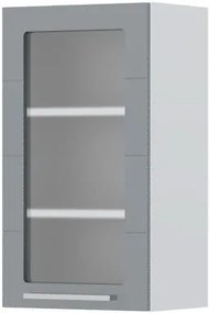 Висящ шкаф Hudson V7-40-1KS with Витрина-White - Gray