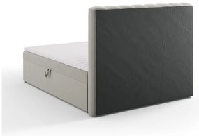 Сиво боксспринг легло с място за съхранение 160x200 cm Gina - Milo Casa