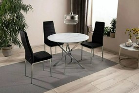 Маса Agis-Бял-Сребърен