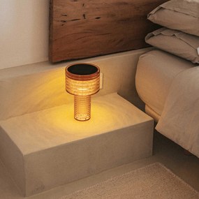 Настолна лампа оранжева пластмаса с LED соларна акумулаторна IP44 - Ambar