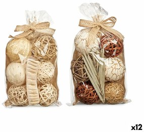Set of Decorative Balls Бял Кафяв (12 броя)