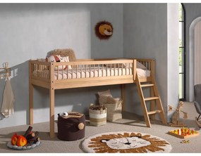 Детско повдигнато легло от масивен дъб в естествен цвят 90x200 cm Forrest – Vipack