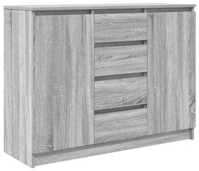 3328449 vidaXL Бюфет с чекмеджета, сив сонома, 100,5x35x76 см, инженерно дърво