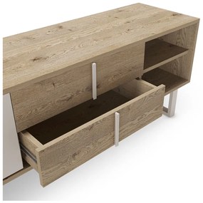 Сиво-естествена маса за телевизор от декор от дъб 180x51,5 cm Millay – Marckeric