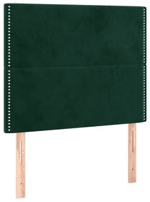 3116237 vidaXL Табла за легло, тъмнозелена, 100x5x118/128 см, кадифе