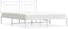 353591 vidaXL Метална рамка за легло с горна табла, черна, 183x213 см
