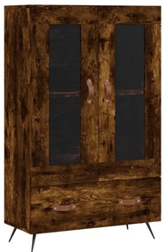 828273 vidaXL Висок шкаф, опушен дъб, 69,5x31x115 см, инженерно дърво