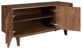 Кафяв нисък скрин от декор от орех 120x58 cm Groove – Zuiver