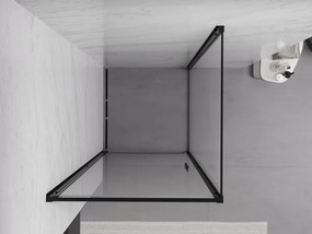 Mexen Exo-B люлееща се душ кабина 90 x 90 см, прозрачна, черна - 817-090-090-70-00