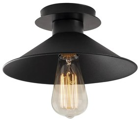 Черно осветително тяло за таван с метален абажур ø 24 cm Berceste – Opviq lights