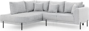 Светлосив шенилов ъглов диван (ляв ъгъл/L форма) Mauris – Ropez