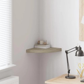 323925 vidaXL Окачен ъглов рафт, дъб, 35x35x3,8 см, МДФ