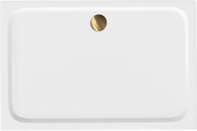 Корито за душ кабина-акрилно Rea Belmond White 80x100 Brush Gold