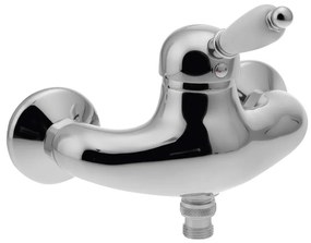 Стенна душ батерия в сребрист цвят (1 изход) Kirké White – Sapho