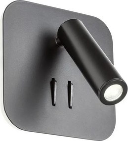 Redo 01-1492 - LED стенно осветително тяло QUDA LED/6W/230V + LED/3W CRI 90 черно