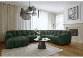 Тъмнозелен ъглов диван (десен ъгъл/U форма) Shell – Miuform