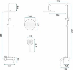 Комплект за душ Rea Luis Brush Copper