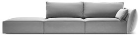 Светлосив кадифен диван десен ъгъл 264 cm Vanda – Mazzini Sofas