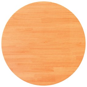 847129 vidaXL Плот за маса, кръгъл, восъчнокафяв, Ø80x2,5 см, бор масив