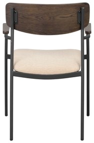 Трапезни столове в кремаво и тъмнокафяво в комплект от 2 бр. Maymont – Rowico