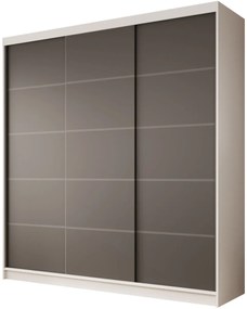 Гардероб Hansa 200 с плъзгащи врати-Бял-Черен