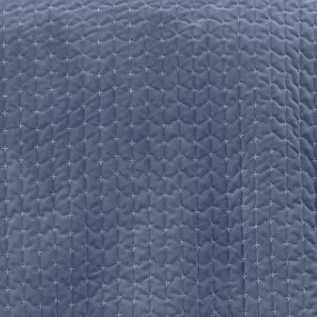 Синьо капитонирано покривало за легло 240x260 cm Attica Velvet – Bianca