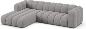 Сив шенилов ъглов диван (ляв ъгъл) Lupine – Micadoni