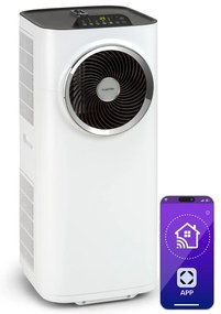 Klarstein Kraftwerk Smart 12K, мобилен климатик, 3 в 1, 12 000 BTU, контрол чрез приложение, бял
