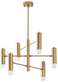 Висящо осветително тяло в златист цвят с метален абажур Gharib – Opviq lights