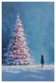 Картина на платно – Вълшебна нощ с коледно дърво
