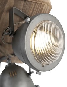 Индустриален прожектор стомана с дърво наклонен 4-светлина - Emado