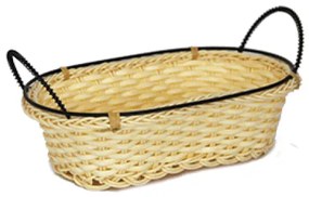 Панер овал PVC водоустойчив с метални дръжки 23x15x7см бежов TU20755AS CN-(181076-1) - Horecano