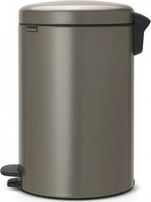 Кош за боклук с педал Brabantia NewIcon 649042, 20 л, Плавно затваряне, Противоплъзгаща основа, Сив
