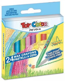 Восъчни пастели Toy Color, 24 цвята