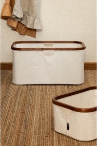 Кремав текстилен сгъваем кош за пране Bamboo/Linen – Bigso