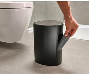 Матово черно стоманено кошче за боклук с педал 5 l EasyStore Luxe – Joseph Joseph