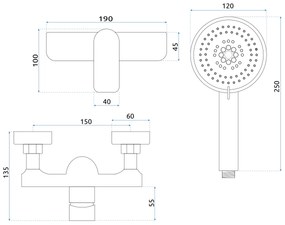 Смесител за душ REA Dart Gold